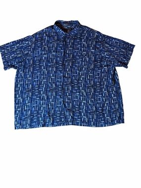 jf j.ferrar Blue Patterned Short-Sleeve Button-Down Shirt